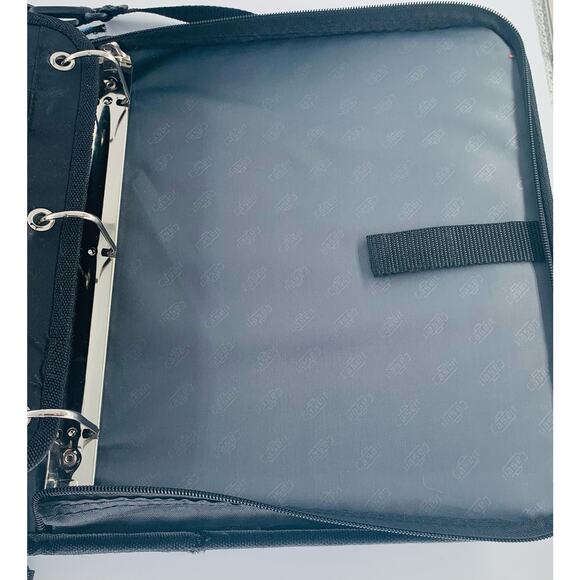 Case It Zipper Binder Mighty Zip Tab 3" Two 3-Ring Blue Shoulder Strap Pockets - Picture 8 of 12